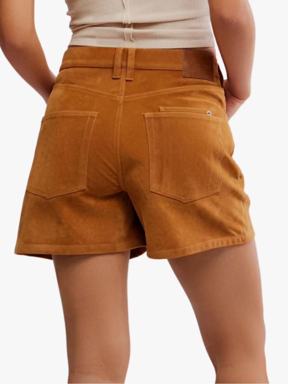 NWT Free People We The Free Tippi Faux Suede Shorts Size 32/Women 14 Dark Honey